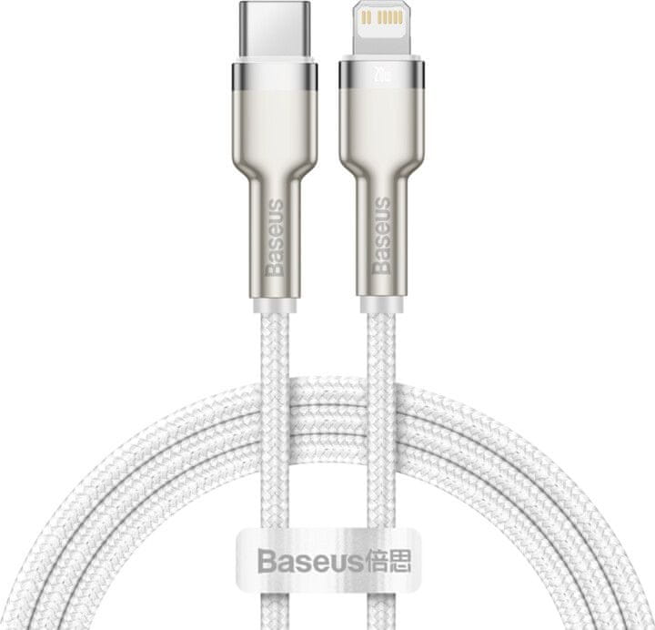 BASEUS Cafule Series nabíjací / dátový kábel USB-C na Lightning PD 20 W 2 m CATLJK-B02, biela